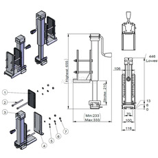Miniature ADAPTATEUR CHÂSSIS POUR DÉPLACE CARAVANNE CAMPER TROLLEY ADAPTATEUR CHÂSSIS À MANIVELLE ET DOUBLE ESSIEUX - KRONINGS N° 1