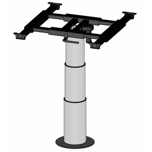 PIED DE TABLE TELESCOPIQUE de 335 à 710 mm. PLATEAU COULISSANT ET ROTATIF - ILSE TECHNIK