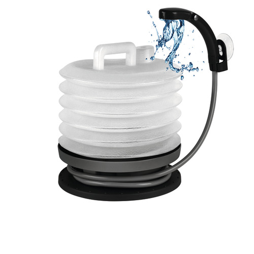 Douche de camping pliable 10 Litres 2,0A, 2,5l/min, sac inclus - CAMP 4 - CAMP4