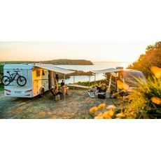 Miniature STORE F45S -  4.25M - BOITIER POLAR WHITE - TOILE ROYAL GREY - FIAMMA N° 8