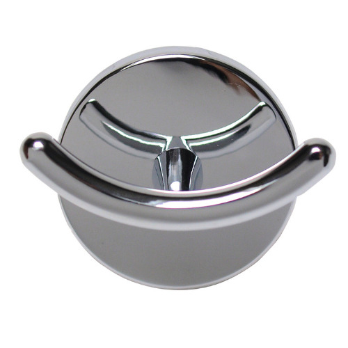 Patère double avec crochet métal chromé rond