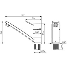 Miniature Robinet mitigeur concept E avec contacteur raccord tetine 10mm- REICH N° 1