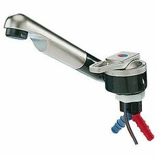 Miniature ROBINET MITIGEUR RABATABLE A CONTACTEUR NOIR/CHROME CERAMIQUE RACCORD TETINE 10/12mm- REICH N° 0