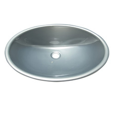 Miniature LAVABO ENCASTRABLE OVALE EN PLASTIQUE ARGENT 450x335x145mm N° 0