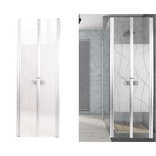 Porte de douche 2 vantaux 650x1800mm - CARBEST