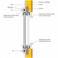 Miniature Baie FIXE farnier avec cadre noir en aluminium 600x400 N° 0