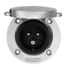 Miniature Prise inoxydable avec couvercle 16A (2p / 3w) - Victron  N° 1