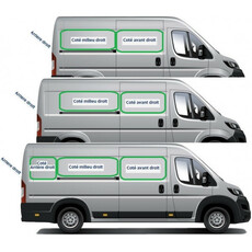 Baie FIXE  pour porte charnière 270° arrière droite pour Ducato/Boxer/Jumper à partir de 2007 et Movano > 2021 - L1-L2-L3-L4 - CARBEST