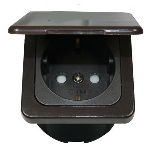 C-LINE PRISE + COUVERCLE + CABOCHON MARRON  - HABA