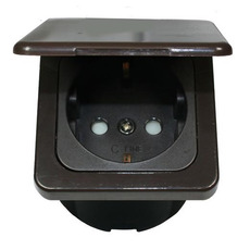 C-LINE PRISE + COUVERCLE + CABOCHON MARRON  - HABA