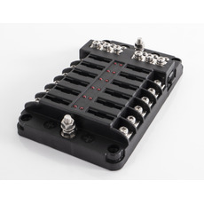 Miniature Boitier porte fusibles 12 circuits entrée/sortie DC + et - N° 2