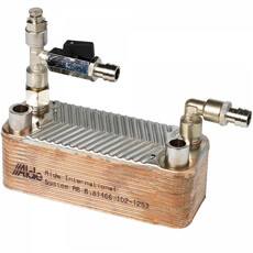 Miniature Echangeur thermique avec robinet d'arret et embout de purge - ALDE N° 0