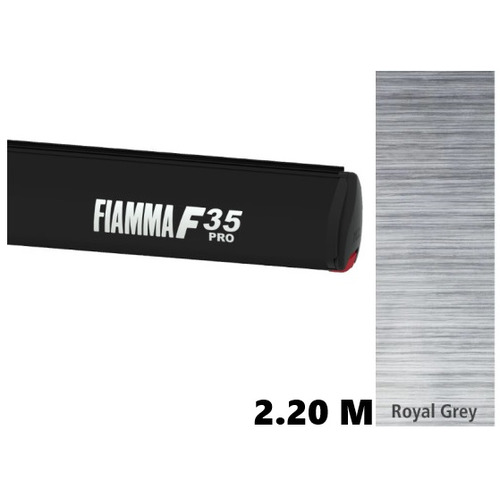 STORE F35 PRO -  BOITIER DEEP BLACK - TOILE DELUXE GRIS  - 2,30 METRES - FIAMMA