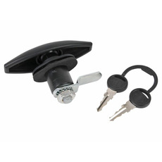 Miniature SERRURE PUSH LONGUE TYPE A NOIRE 1052 AVEC BARILLET ET CLES - ZADI N° 1