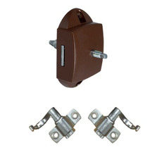 Miniature SERRURE PUSH-LOCK MARRON AVEC ENCOCHES ET CROCHETS N° 0
