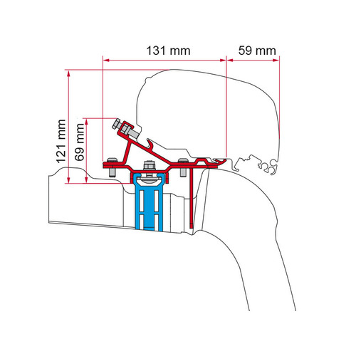 KIT ADAPTATEUR VW CRAFTER AVEC GALERIE APRES 2017 F65/F80 - FIAMMA