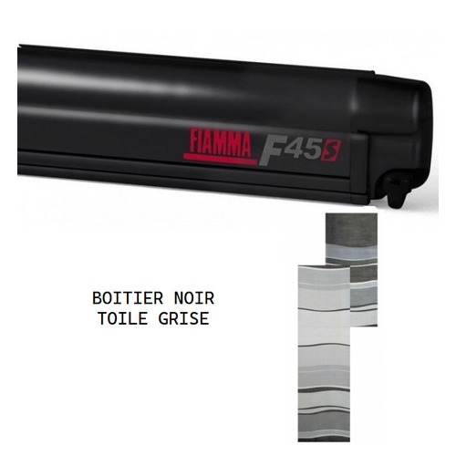 STORE F45S 260 METRES BOITIER DEEP BLACK TOILE DELUXE GREY POUR VW T5/T6 MULTIVAN - FIAMMA