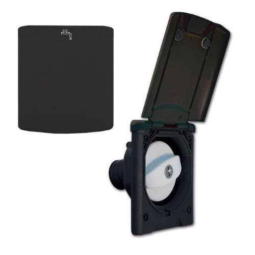 Coupelle de remplissage d'eau noire avec bouchon à clef magnétique blanc diametre 40mm- FAP