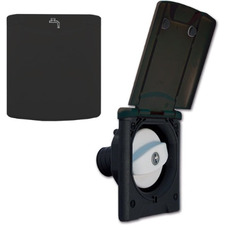 Miniature Coupelle de remplissage d'eau noire avec bouchon à clef magnétique blanc diametre 40mm- FAP N° 0