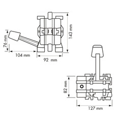 Miniature Pompe à pied double effet 15 Litres minute - OSCULATI N° 1