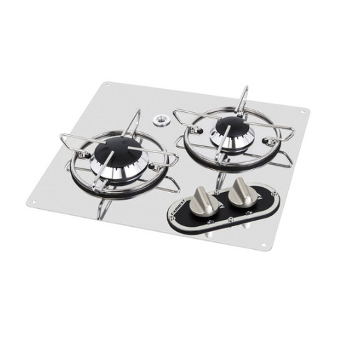 Réchaud chrome 2 feux - 320 x 350 mm - CARBEST