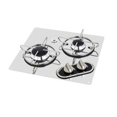 Miniature Réchaud chrome 2 feux - 320 x 350 mm - CARBEST N° 0