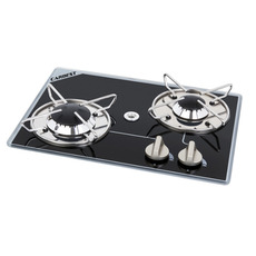 Miniature Réchaud Cristal - 2 FEUX - 280 x 380 mm - NOIR/ARGENT - CARBEST N° 0