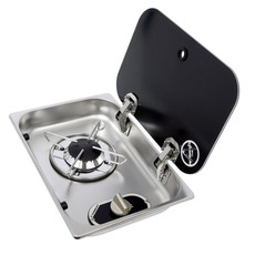 Miniature Réchaud Cristal- 1 FEU - 338 x 238 mm - NOIR/ARGENT - CARBEST N° 0