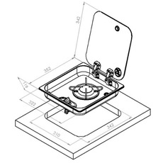 Miniature Réchaud Cristal - 1 FEU - 338 x 238 mm - NOIR/ARGENT - CARBEST N° 1