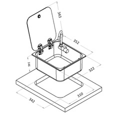 Miniature Evier avec couvercle 322 X 352 - INOX - CARBEST  N° 5
