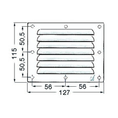 Miniature Grille aération inox 115x127 mm - AVEC MOUSTIQUAIRE N° 1