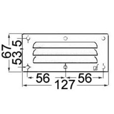 Miniature Grille aération inox 67x127 mm - SANS MOUSTIQUAIRE N° 1