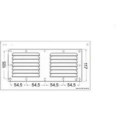 Miniature Grille aération inox 118x232 mm - SANS MOUSTIQUAIRE N° 1