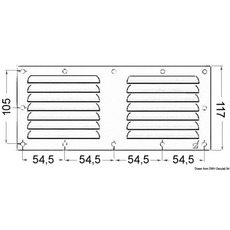 Miniature Grille aération inox 118 X 232 mm - AVEC MOUSTIQUAIRE N° 1