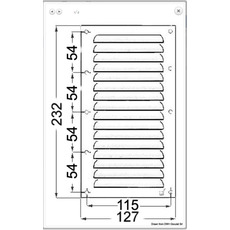 Miniature Grille aération inox 232 x 127 mm - AVEC MOUSTIQUAIRE N° 1