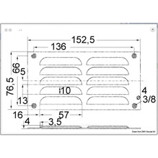 Miniature Grille aération inox 76 x 152 mm - SANS MOUSTIQUAIRE N° 1