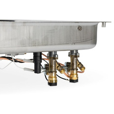 Miniature Réchaud combiné - 2 FEUX & 1 ÉVIER (A GAUCHE )  -  726 x 346  mm - NOIR/ARGENT - CARBEST N° 4