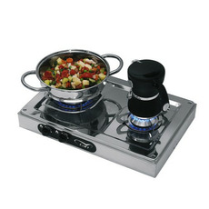 Miniature Plaque de cuisson - 2 FEUX - 440 x 290 - INOX - CAN N° 1