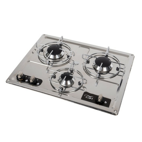 Plaque de cuisson - 3 FEUX - 470 x 360 - INOX - CAN