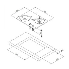 Miniature Plaque de cuisson Burny Cristal 2- 2 FEUX - 380 x 280 - PV1351 - CAN N° 1