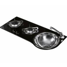 Miniature Réchaud combiné - 2 FEUX / 1 EVIER - 788 X 343 mm - PV1364 - CAN - N° 0