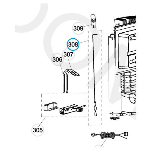 Hélice de ventilation pour réfrigérateur RM10.5 / RMS10.5 4450024301 - DOMETIC