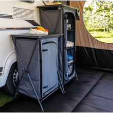 Miniature Toledo meuble rangement pliable - L 60 x l 53 x H 97 cm - Gris Foncé - TRAVELLIFE N° 1