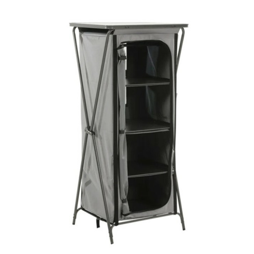 Toledo meuble rangement pliable -  L 66 x l 52 x H 140 cm - Gris Foncé - TRAVELLIFE