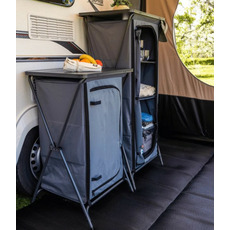 Miniature Toledo meuble rangement pliable -  L 66 x l 52 x H 140 cm - Gris Foncé - TRAVELLIFE N° 2