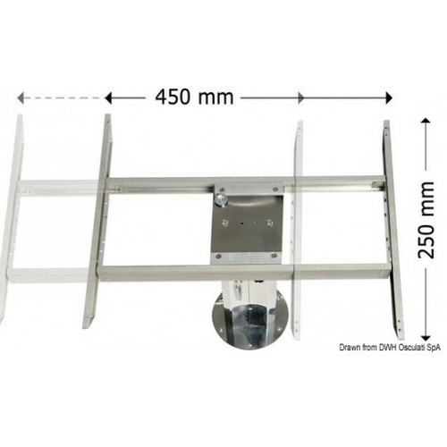 Translateur double direction pour pied table - OSCULATI
