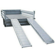 Miniature Jeu de 2 rampes alu renforcées droites avec crochet sans rebords - 2m50 - 3200 kg N° 1