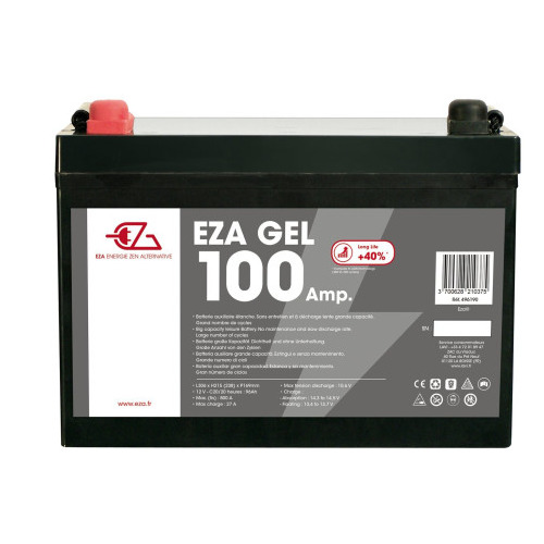 Batterie auxiliaire Gel 100Ah 12 V pour camping-car - EZA