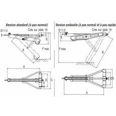 Miniature Vérin ALKO 800 kg Version longue 605 mm N° 1