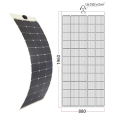Miniature Panneau solaire SOUPLE PERC FLEX 12V - 350W TEDLAR BLANC ETFE POLYMERE - ENERGIE MOBILE N° 0